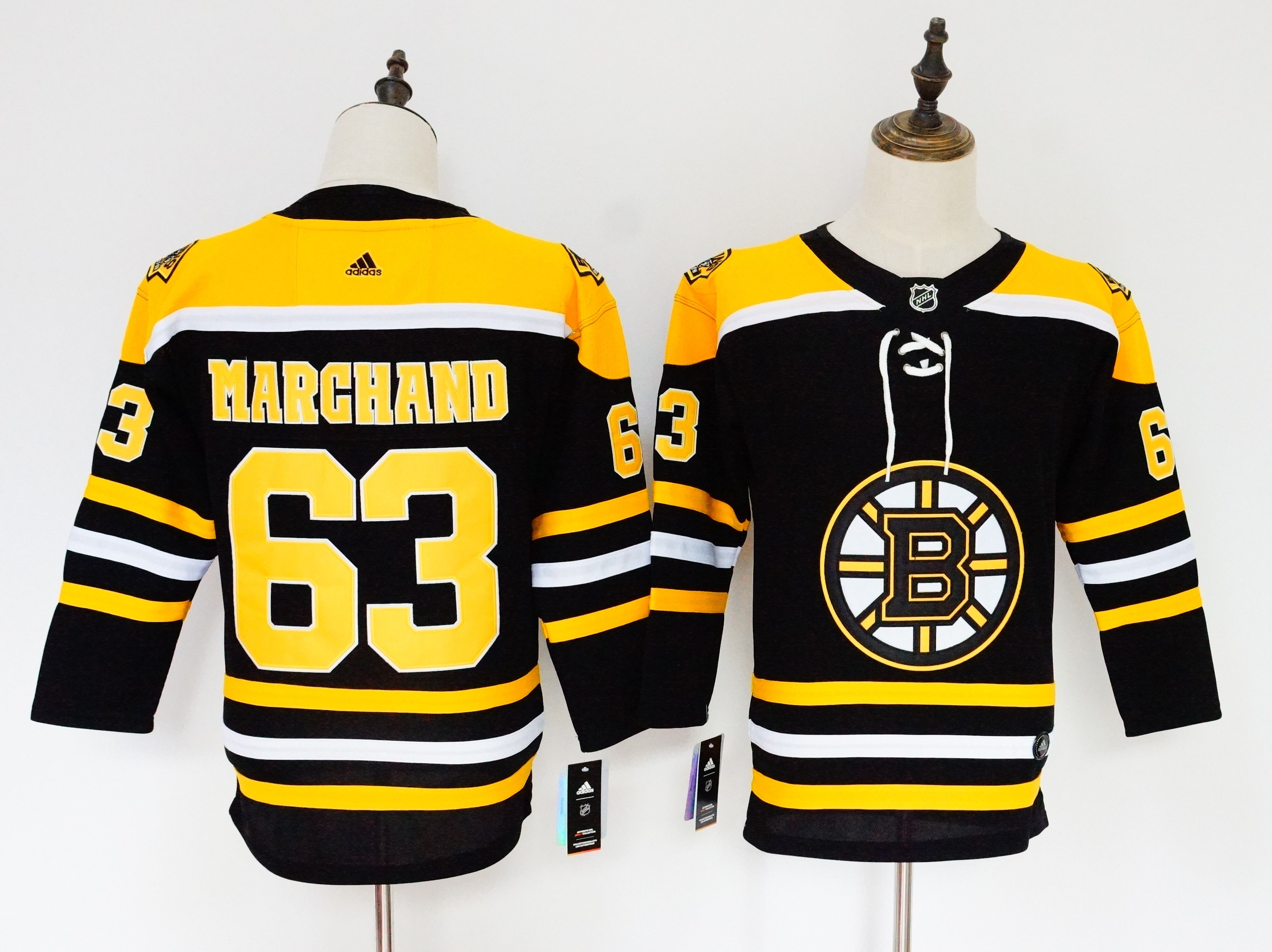 Women Boston Bruins #63 Brad Marchand Black Adidas Hockey Stitched NHL Jerseys